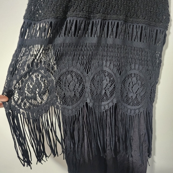 Vintage black crochet fringe dress - Picture 7 of 12